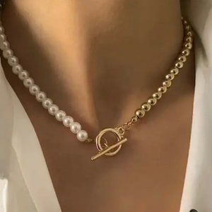 14K gold pearl necklace bead anthro